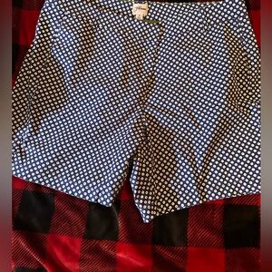 J CREW chino dress shorts Blue polka dot sz16 NWOT